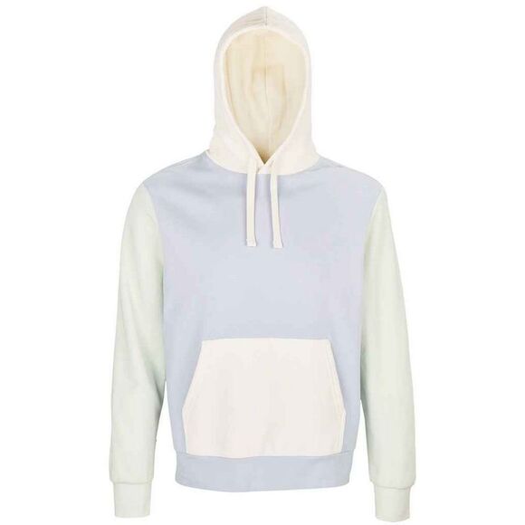 SOLS Unisex Adult Collins Contrast Hoodie / Creamy Blue